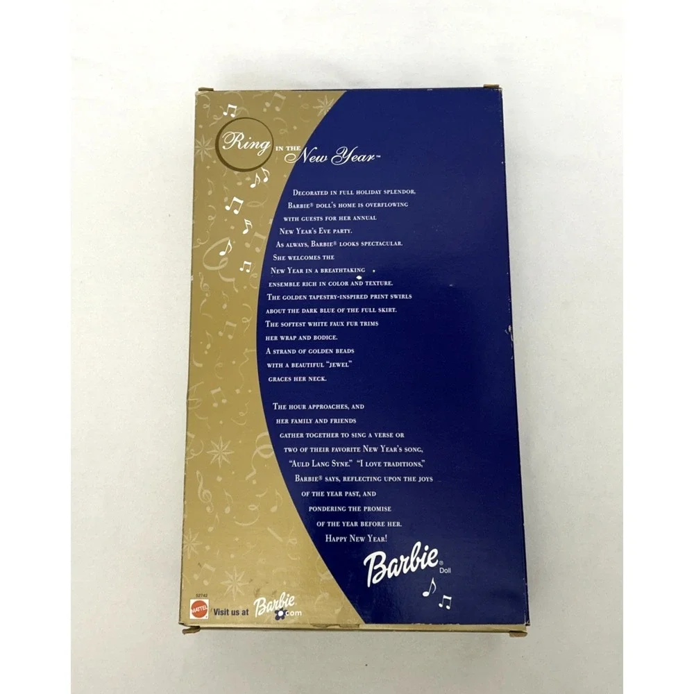 Mattel Barbie Ring in the New Year Doll Blonde 2001 Original Box #52742 Vintage